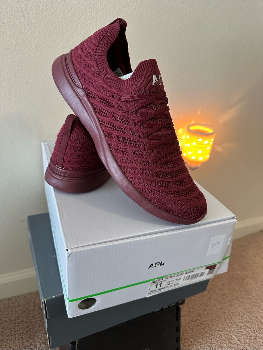 APL Men’s TechLoom Knit Slip-On Sneakers - Burgundy